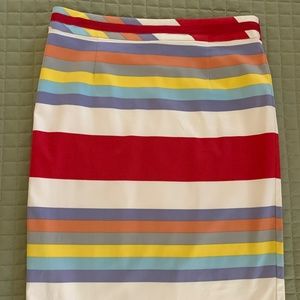 Boden Multi Colored Striped Pencil Skirt, Size 6